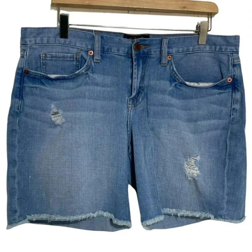 Lucky‎ Brand Laguna Short 10/30 Blue Distressed Raw Hem Denim Jean Shorts